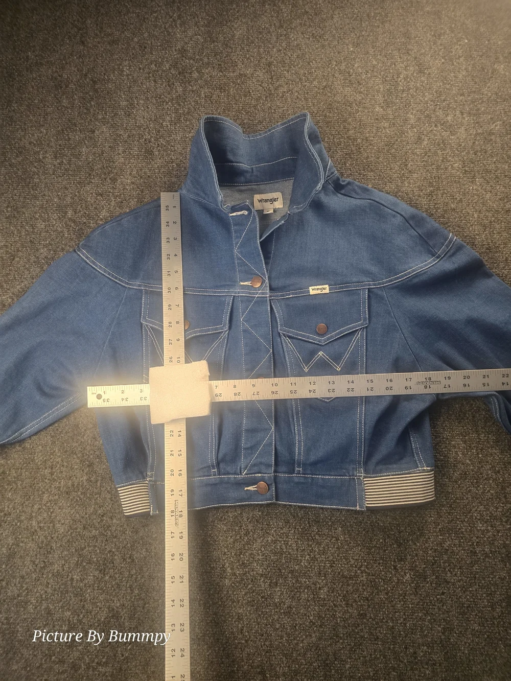 Wrangler Heritage Denim Crop Sport Jacket Size Medium - Picture 5 of 11